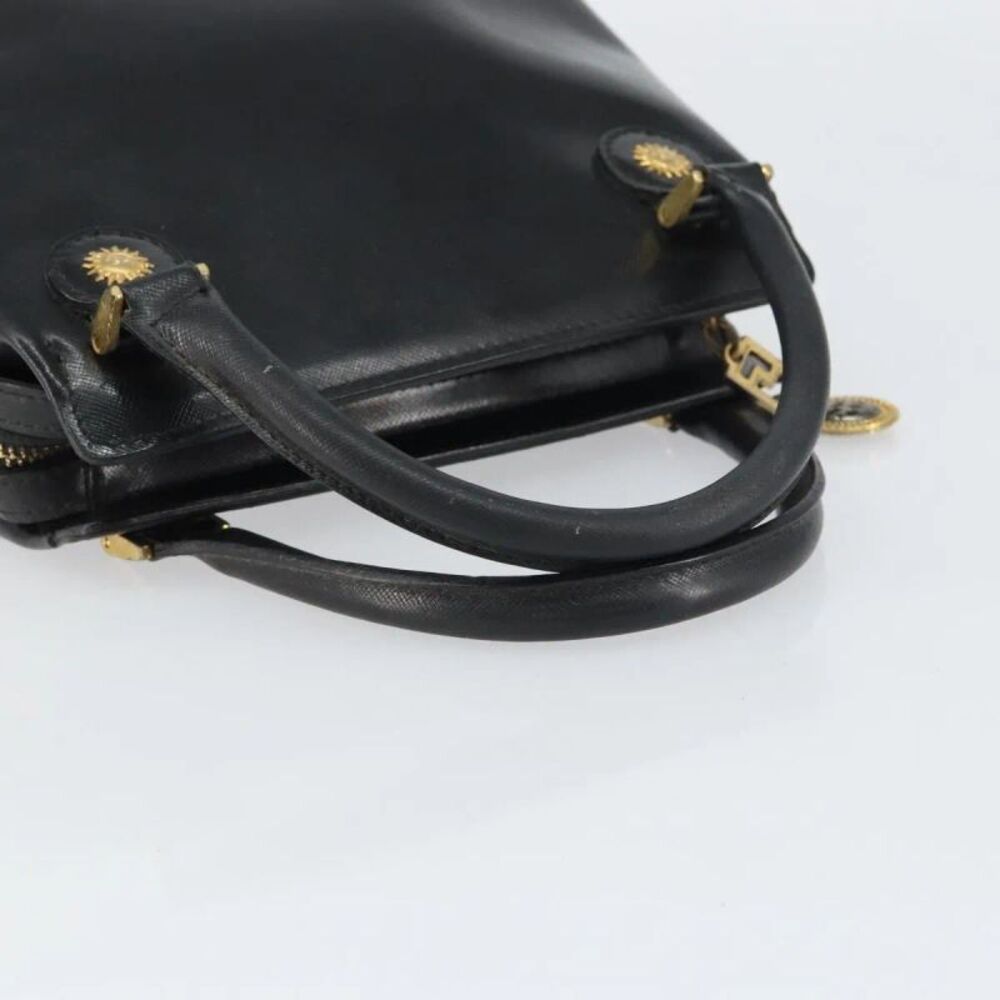 Versace Vintage Leather Black Leather Handbag - Picture 7 of 16